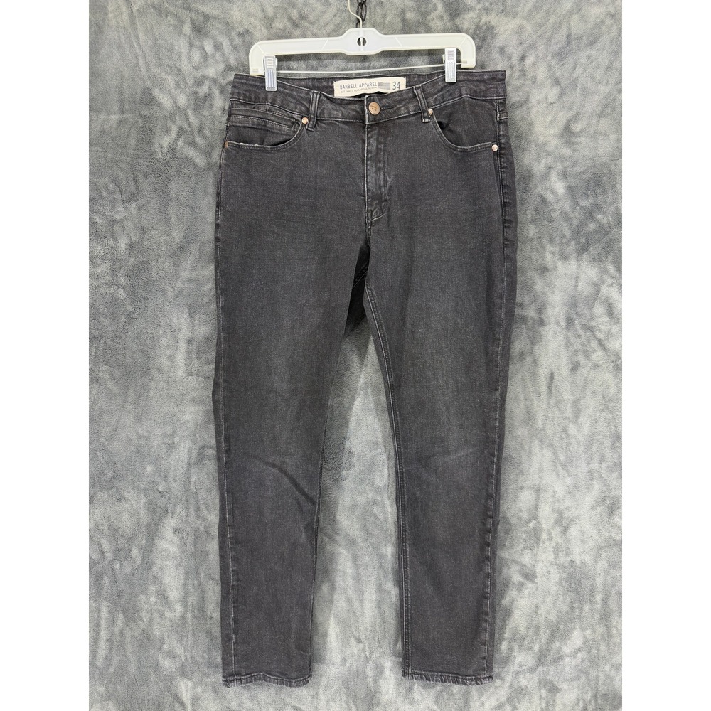 Barbell Apparel‎ Mens Dark Wash Denim Jeans Straight Fit Size 34 RN150727